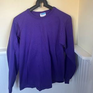 PURPLE LONG SLEEVE CHAMPION SHIRT / Mens Medium